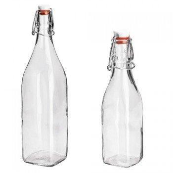 Beugelfles Vierkant 1 ltr